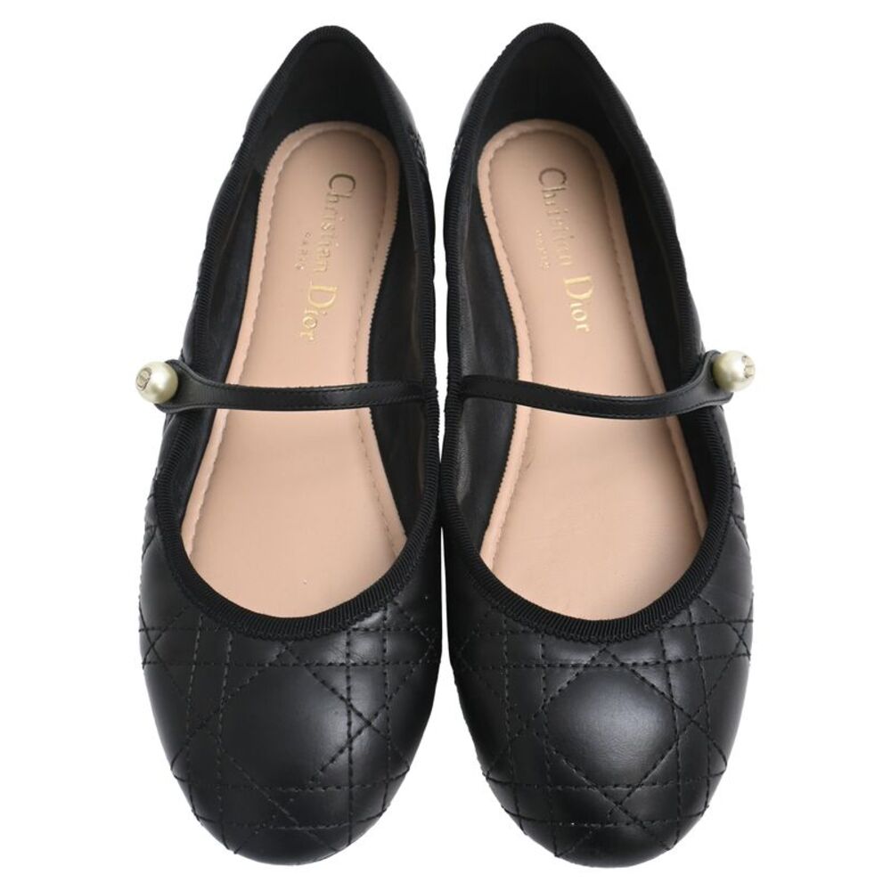 Dior Quilted Cannage Ballet Flats in Black Calf Leather - Picture 5 of 8